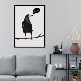 Plakat w ramie Ilustracja - ptak, kruk
