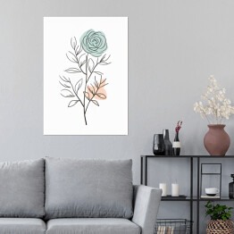 Plakat samoprzylepny Kwiat rysunek prosty