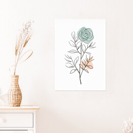 Plakat samoprzylepny Kwiat rysunek prosty