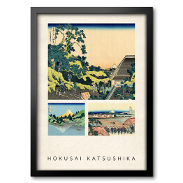 Obraz w ramie Hokusai Katsushika. Krajobrazy - reprodukcje z napisem. Plakat z passe partout