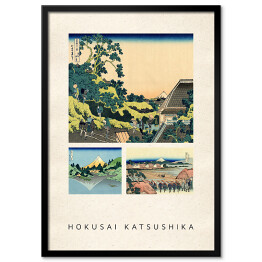 Plakat w ramie Hokusai Katsushika. Krajobrazy - reprodukcje z napisem. Plakat z passe partout