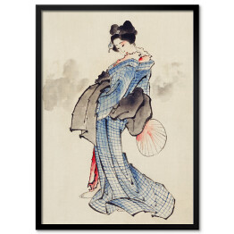 Plakat w ramie Portret kobiety w kimono. Hokusai Katsushika. Reprodukcja