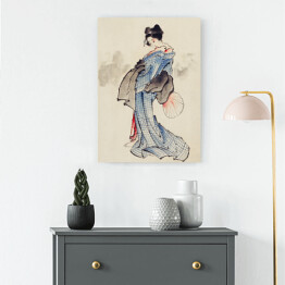 Obraz na płótnie Portret kobiety w kimono. Hokusai Katsushika. Reprodukcja