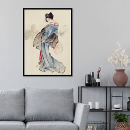 Plakat w ramie Portret kobiety w kimono. Hokusai Katsushika. Reprodukcja