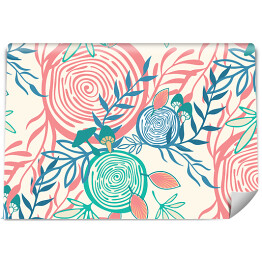 Tapeta samoprzylepna w rolce Fantazyjne runo leśne w różowym i niebieskim kolorze