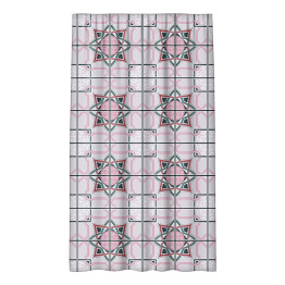 Zasłona Geometryczna mozaika w różu imitująca kafelki. Tekstylia domowe