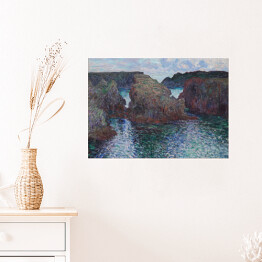 Plakat Claude Monet "Skały przy Port-Goulphar, Belle-Ile" - reprodukcja