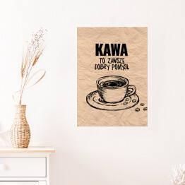 Plakat samoprzylepny Typografia z kawą