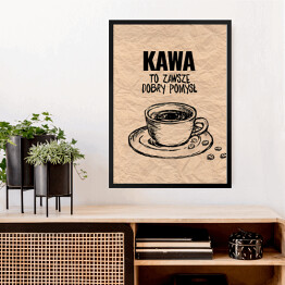 Obraz w ramie Typografia z kawą