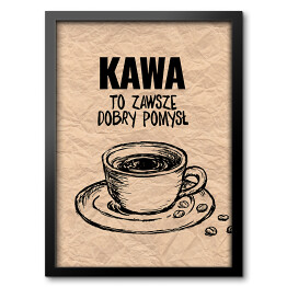 Obraz w ramie Typografia z kawą