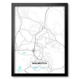 Obraz w ramie Mapa Wałbrzycha 
