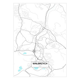 Plakat samoprzylepny Mapa Wałbrzycha 