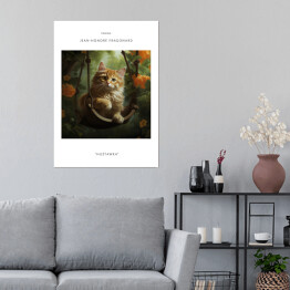 Plakat Kot portret inspirowany sztuką - Jean Honore Fragonard
