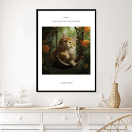 Plakat w ramie Kot portret inspirowany sztuką - Jean Honore Fragonard