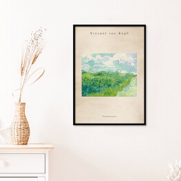 Plakat w ramie Vincent van Gogh "Zielone pola pszenicy, Auvers" - reprodukcja z napisem. Plakat z passe partout