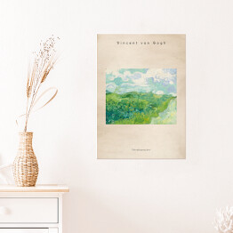 Plakat Vincent van Gogh "Zielone pola pszenicy, Auvers" - reprodukcja z napisem. Plakat z passe partout