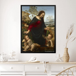 Obraz w ramie Leonardo da Vinci "Madonna z Dzieciątkiem i Św. Janem Chrzcicielem" - reprodukcja