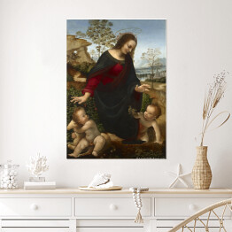 Plakat Leonardo da Vinci "Madonna z Dzieciątkiem i Św. Janem Chrzcicielem" - reprodukcja