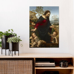Plakat Leonardo da Vinci "Madonna z Dzieciątkiem i Św. Janem Chrzcicielem" - reprodukcja