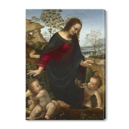 Obraz na płótnie Leonardo da Vinci "Madonna z Dzieciątkiem i Św. Janem Chrzcicielem" - reprodukcja