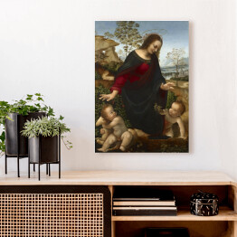 Obraz na płótnie Leonardo da Vinci "Madonna z Dzieciątkiem i Św. Janem Chrzcicielem" - reprodukcja