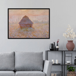 Plakat w ramie Claude Monet "Grainstack, słońce we mgle" - reprodukcja