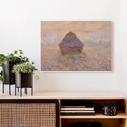 Obraz na płótnie Claude Monet "Grainstack, słońce we mgle" - reprodukcja