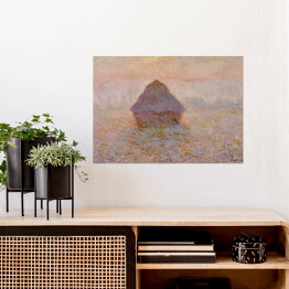 Plakat samoprzylepny Claude Monet "Grainstack, słońce we mgle" - reprodukcja