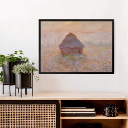 Obraz w ramie Claude Monet "Grainstack, słońce we mgle" - reprodukcja