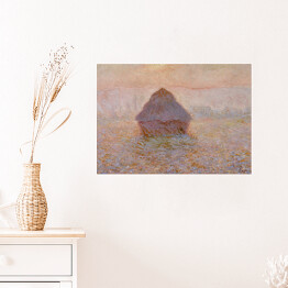 Plakat Claude Monet "Grainstack, słońce we mgle" - reprodukcja
