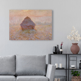 Obraz na płótnie Claude Monet "Grainstack, słońce we mgle" - reprodukcja