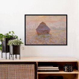Plakat w ramie Claude Monet "Grainstack, słońce we mgle" - reprodukcja
