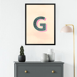Obraz w ramie Kolorowe litery z efektem 3D - "G"