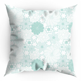 Poduszka Miętowy minimalistyczny wzór kwiatowy - tekstylia domowe