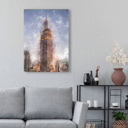 Obraz na płótnie Nowy Jork - Empire State Building - akwarela