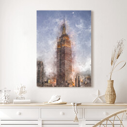 Obraz klasyczny Nowy Jork - Empire State Building - akwarela