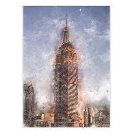 Nowy Jork - Empire State Building - akwarela