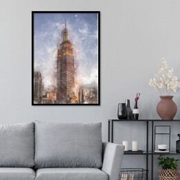 Plakat w ramie Nowy Jork - Empire State Building - akwarela