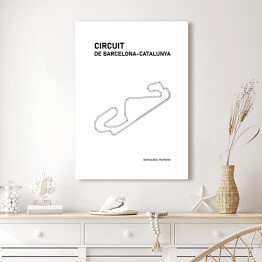 Obraz klasyczny Circuit de Barcelona-Catalunya - Tory wyścigowe Formuły 1 - białe tło