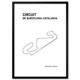 Obraz klasyczny Circuit de Barcelona-Catalunya - Tory wyścigowe Formuły 1 - białe tło