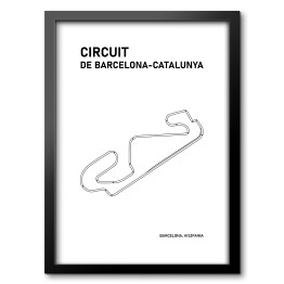 Obraz w ramie Circuit de Barcelona-Catalunya - Tory wyścigowe Formuły 1 - białe tło