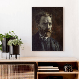 Obraz na płótnie Vincent van Gogh Autoportret z fajką. Reprodukcja