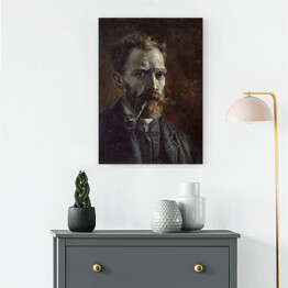 Obraz klasyczny Vincent van Gogh Autoportret z fajką. Reprodukcja