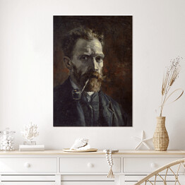 Plakat samoprzylepny Vincent van Gogh Autoportret z fajką. Reprodukcja