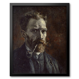 Obraz w ramie Vincent van Gogh Autoportret z fajką. Reprodukcja