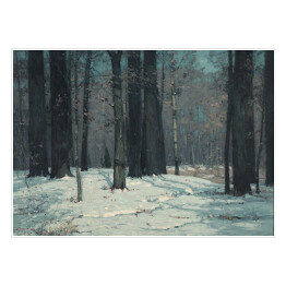 Plakat samoprzylepny Lasy zimą John F. Carlson. Reprodukcja obrazu