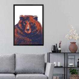 Obraz w ramie Niedźwiedź na jasnym tle