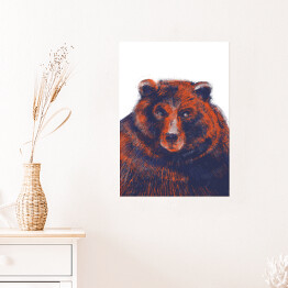 Plakat samoprzylepny Niedźwiedź na jasnym tle