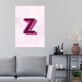 Plakat samoprzylepny Kolorowe litery z efektem 3D - "Z"