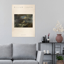 Plakat Joseph Mallord William Turner "Obrazy Calaisa Piera" - reprodukcja z napisem. Plakat z passe partout